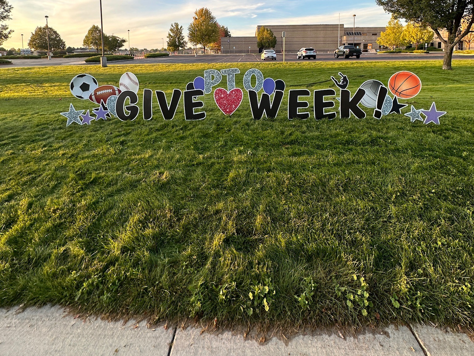 PTO Give Week school yard card display by Hooray Yard Cards Boise
